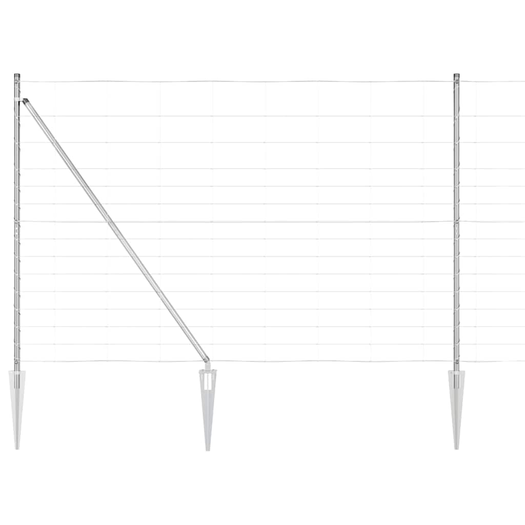 Welded Wire Fence with Spikes 50 x 1.6 m Galvanised Steel Mesh