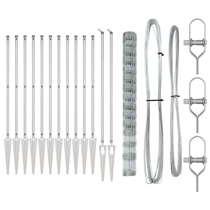 Welded Wire Fence with Spikes 50 x 1.6 m Galvanised Steel Mesh