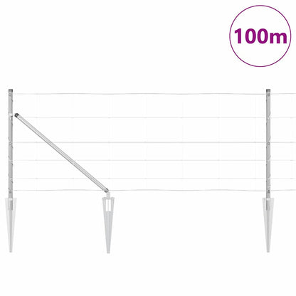 Welded Wire Fence with Spikes 100 x 0.8 m Galvanised Steel Mesh
