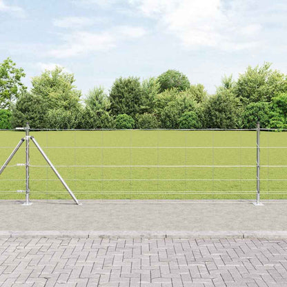 Welded Wire Fence with Concrete Base 25 x 0.8 m Silver Mesh