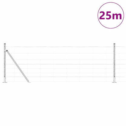 Welded Wire Fence with Concrete Base 25 x 0.8 m Silver Mesh