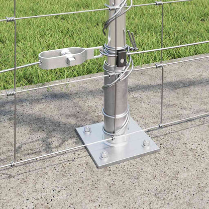 Welded Wire Fence with Concrete Base 25 x 1.2 m Silver Mesh