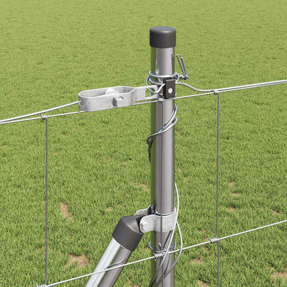 Welded Wire Fence with Concrete Base 25 x 1.2 m Silver Mesh