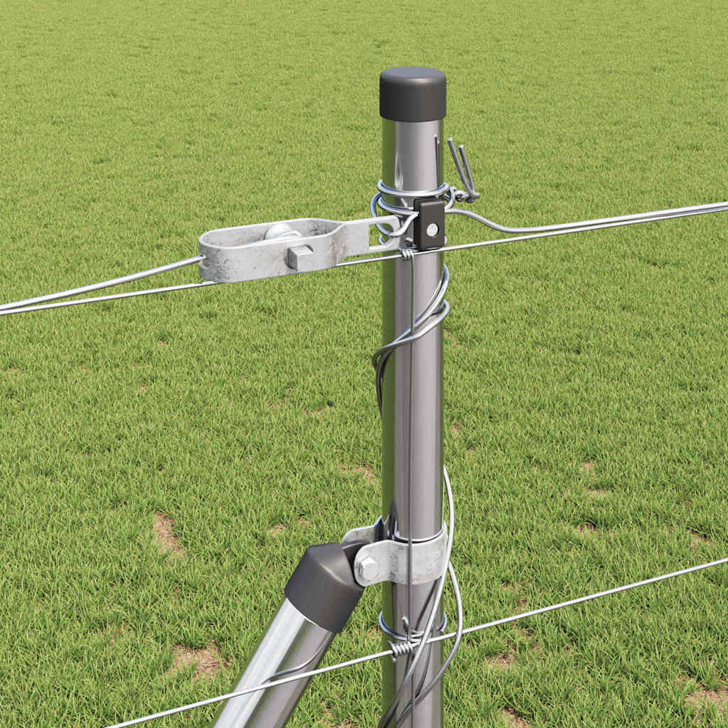 Welded Wire Fence with Concrete Base 25 x 1.2 m Silver Mesh