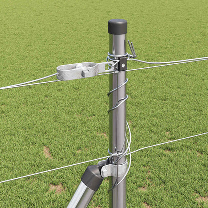 Welded Wire Fence with Concrete Base 25 x 1.2 m Silver Mesh
