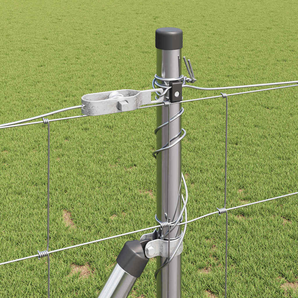 Welded Wire Fence with Concrete Base 25 x 1.2 m Silver Mesh