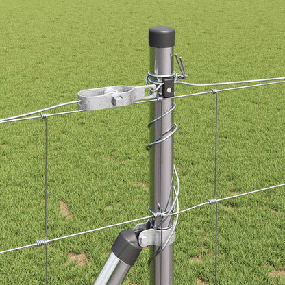 Welded Wire Fence with Concrete Base 25 x 1.2 m Silver Mesh