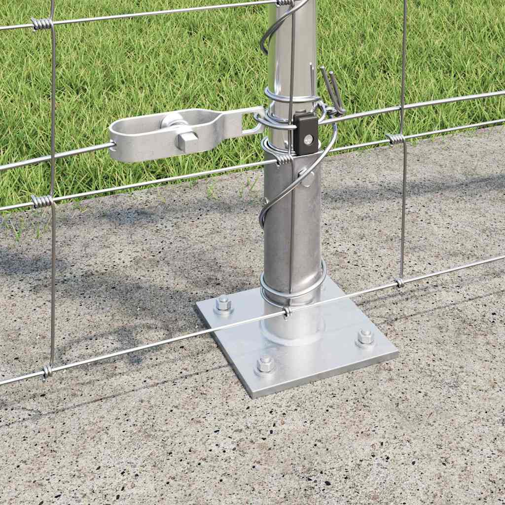 Welded Wire Fence with Concrete Base 25 x 1.4 m Silver Mesh