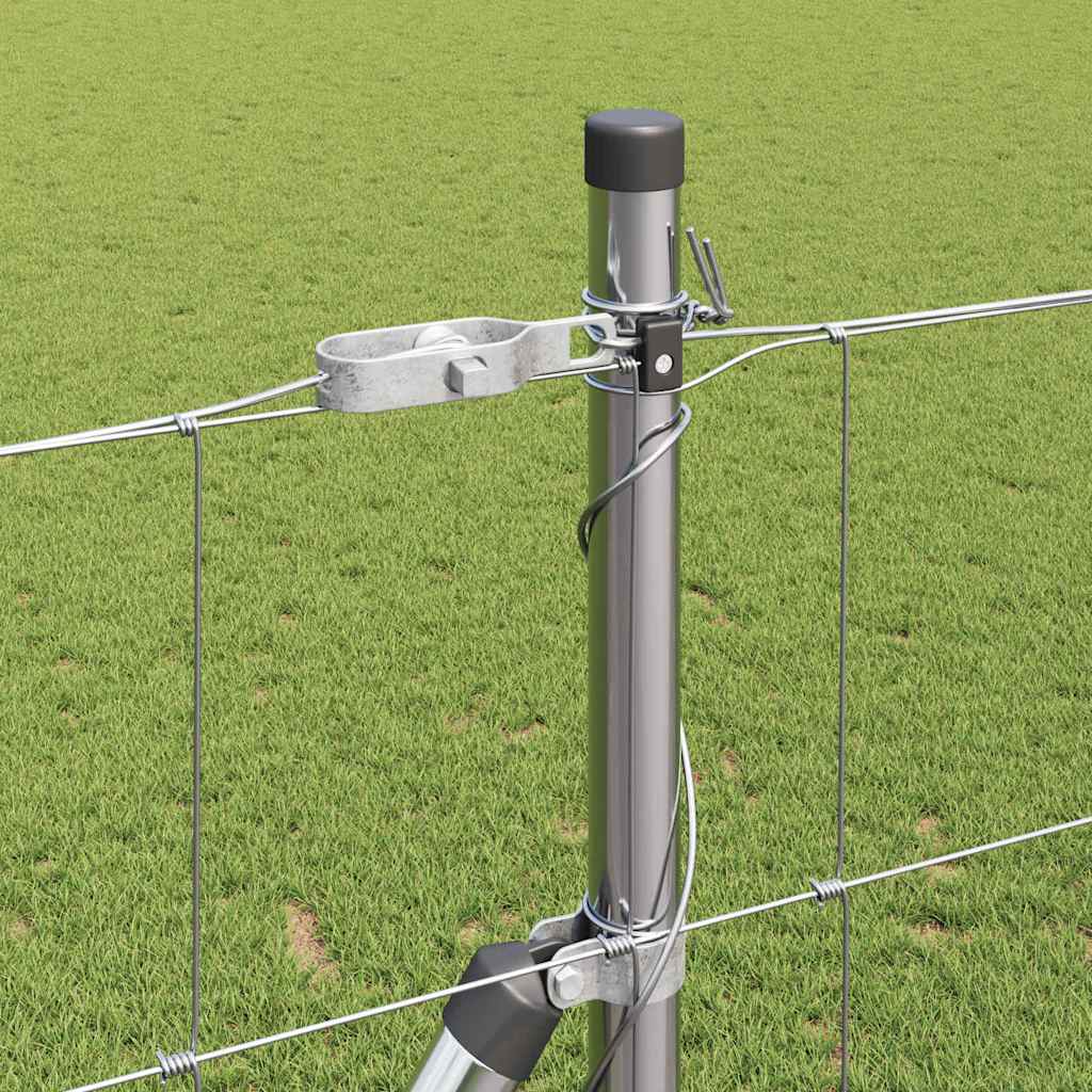 Welded Wire Fence with Concrete Base 25 x 1.4 m Silver Mesh