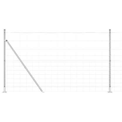 Welded Wire Fence with Concrete Base 25 x 1.4 m Silver Mesh