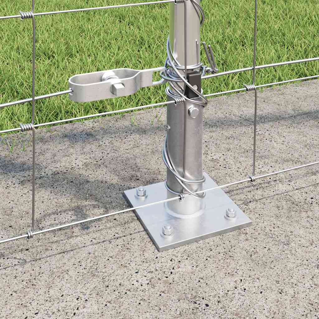 Welded Wire Fence with Concrete Base 25 x 1.4 m Silver Mesh