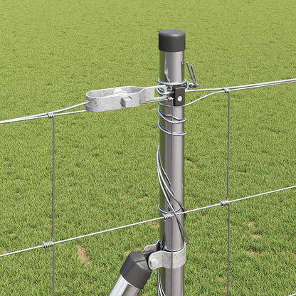 Welded Wire Fence with Concrete Base 25 x 1.4 m Silver Mesh