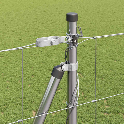 Welded Wire Fence with Concrete Base 25 x 1.5 m Silver Mesh