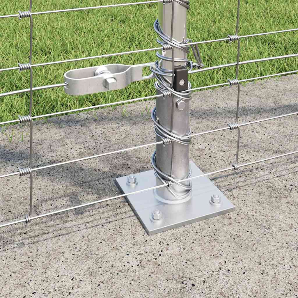 Welded Wire Fence with Concrete Base 25 x 1.5 m Silver Mesh