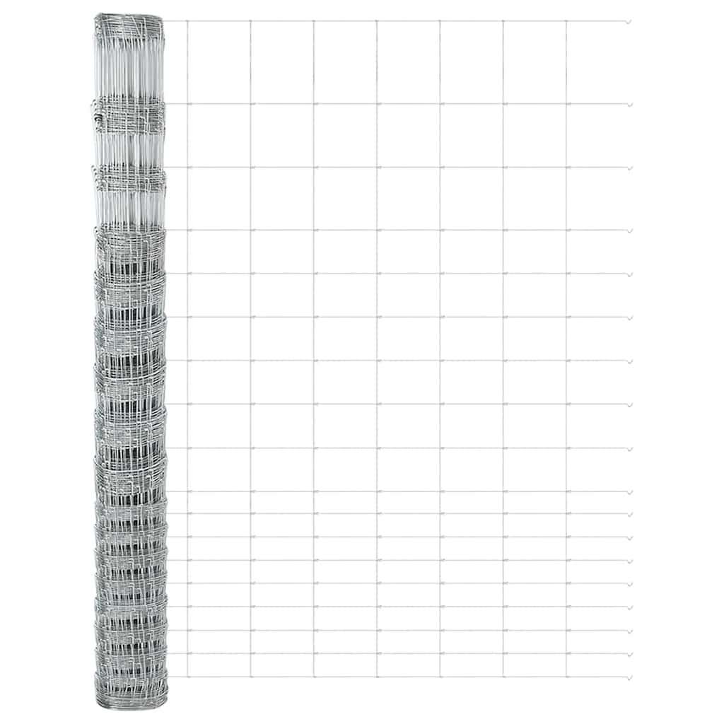 Welded Wire Fence with Concrete Base 25 x 1.5 m Silver Mesh