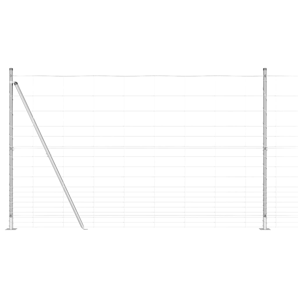 Welded Wire Fence with Concrete Base 25 x 1.5 m Silver Mesh