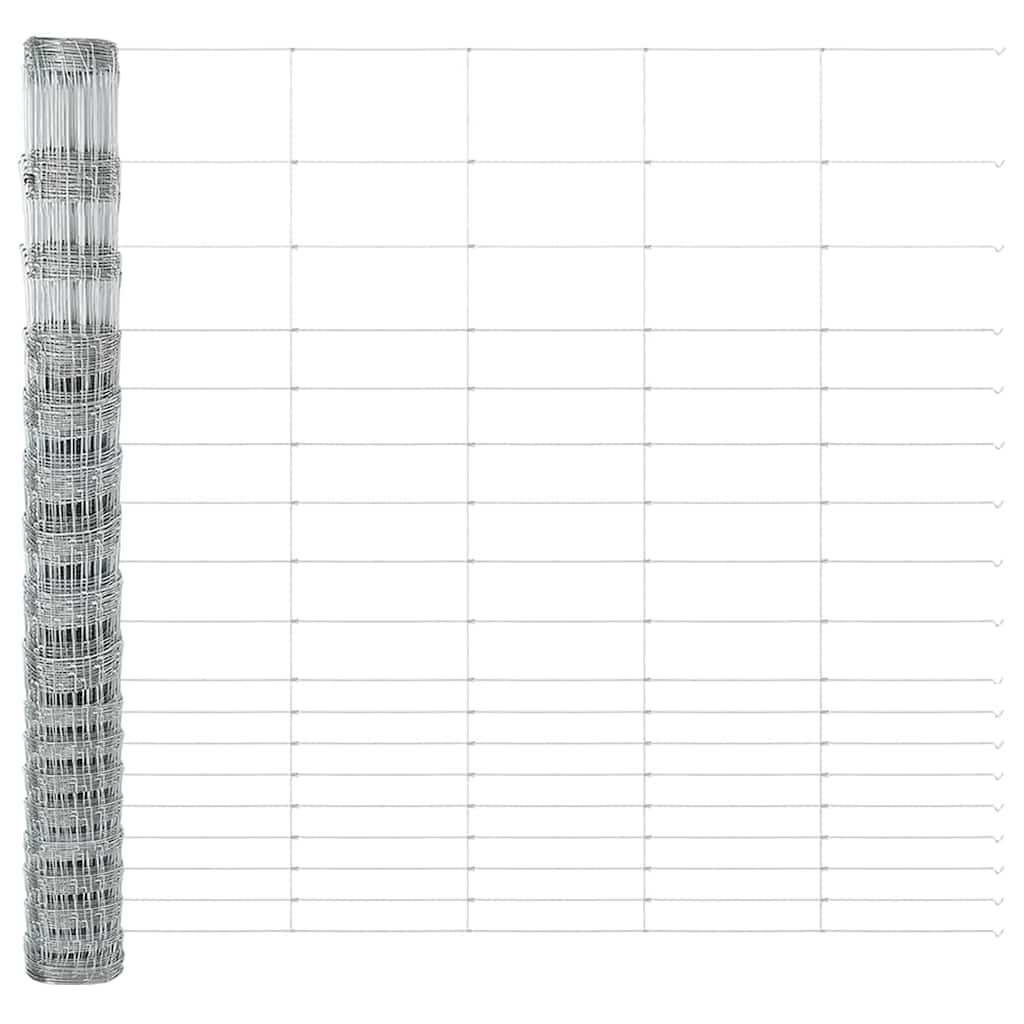 Welded Wire Fence with Concrete Base 25 x 1.5 m Silver Mesh