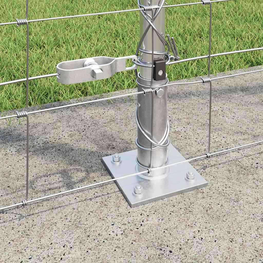 Welded Wire Fence with Concrete Base 25 x 1.6 m Silver Mesh