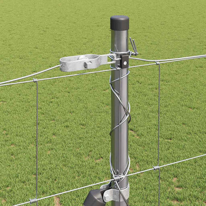 Welded Wire Fence with Concrete Base 25 x 1.6 m Silver Mesh