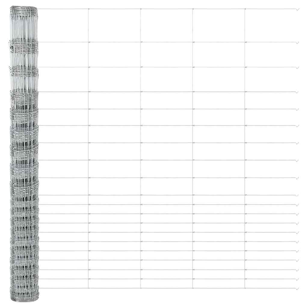Welded Wire Fence with Concrete Base 25 x 1.6 m Silver Mesh