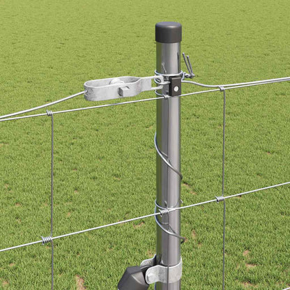 Welded Wire Fence with Concrete Base 25 x 1.6 m Silver Mesh
