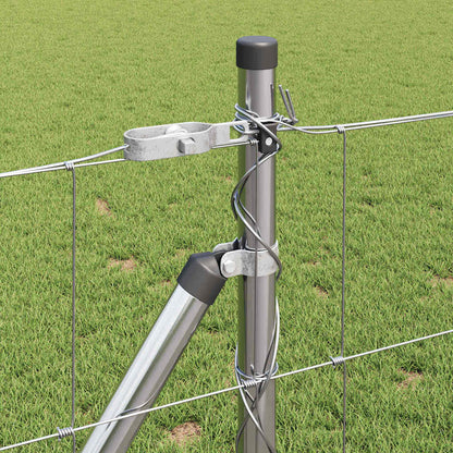 Welded Wire Fence with Concrete Base 50 x 0.8 m Silver Mesh