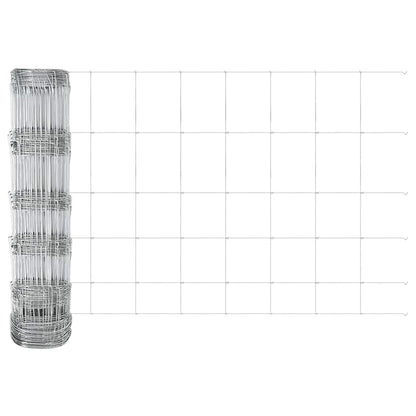 Welded Wire Fence with Concrete Base 50 x 0.8 m Silver Mesh