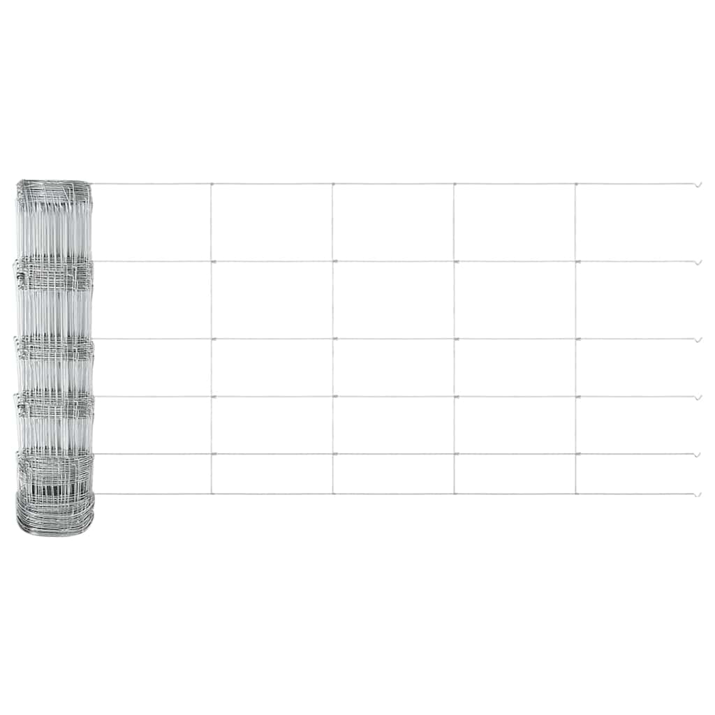 Welded Wire Fence with Concrete Base 50 x 0.8 m Silver Mesh