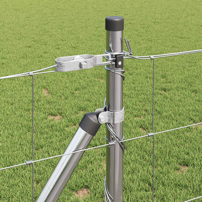 Welded Wire Fence with Concrete Base 50 x 0.8 m Silver Mesh