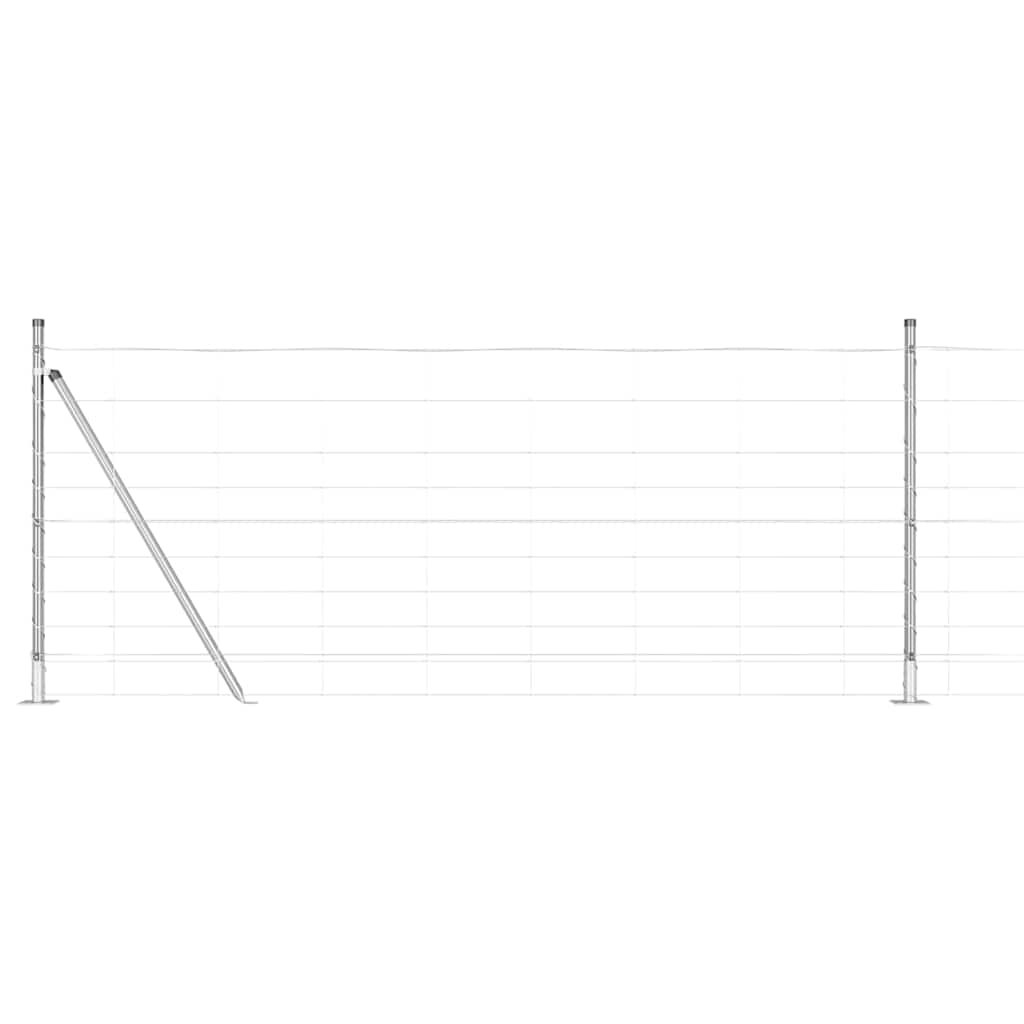Welded Wire Fence with Concrete Base 50 x 1 m Galvanised Steel