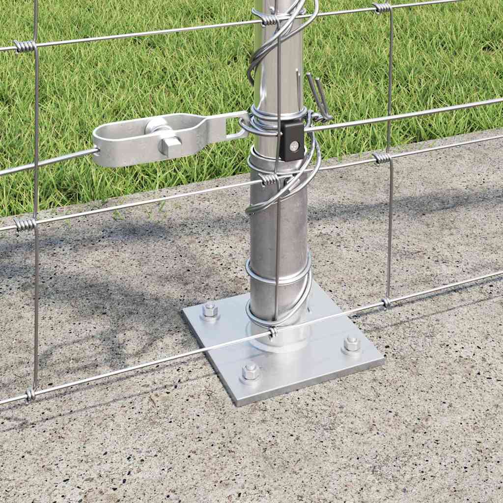 Welded Wire Fence with Concrete Base 50 x 1.2 m Silver Mesh