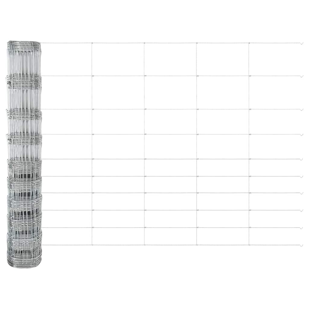 Welded Wire Fence with Concrete Base 50 x 1.2 m Silver Mesh