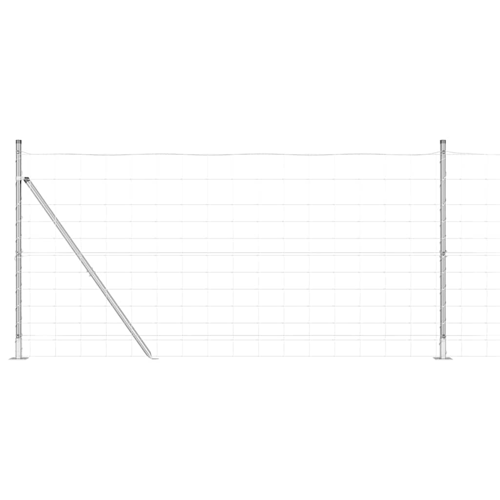 Welded Wire Fence with Concrete Base 50 x 1.2 m Silver Mesh