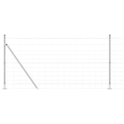 Welded Wire Fence with Concrete Base 50 x 1.2 m Silver Mesh