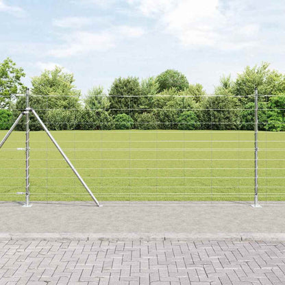 Welded Wire Fence with Concrete Base 50 x 1.2 m Silver Mesh