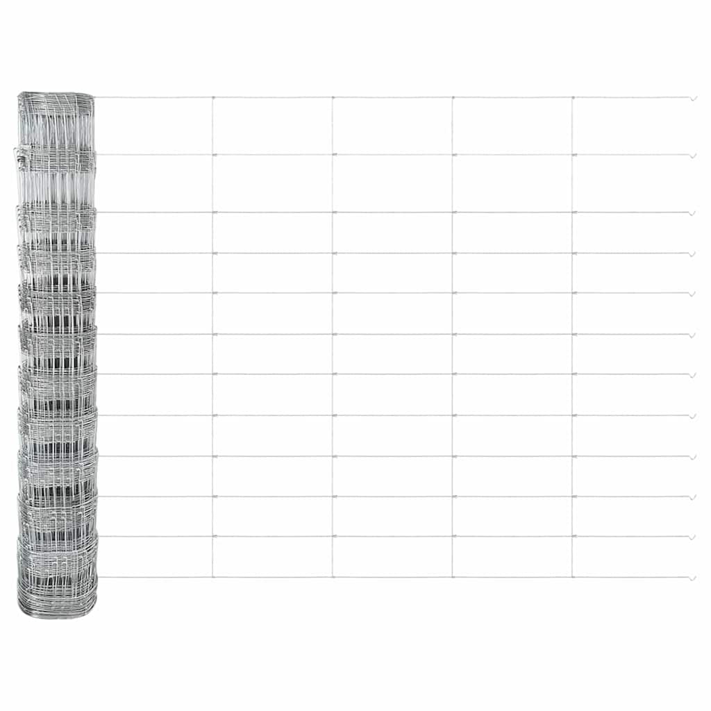 Welded Wire Fence with Concrete Base 50 x 1.2 m Silver Mesh