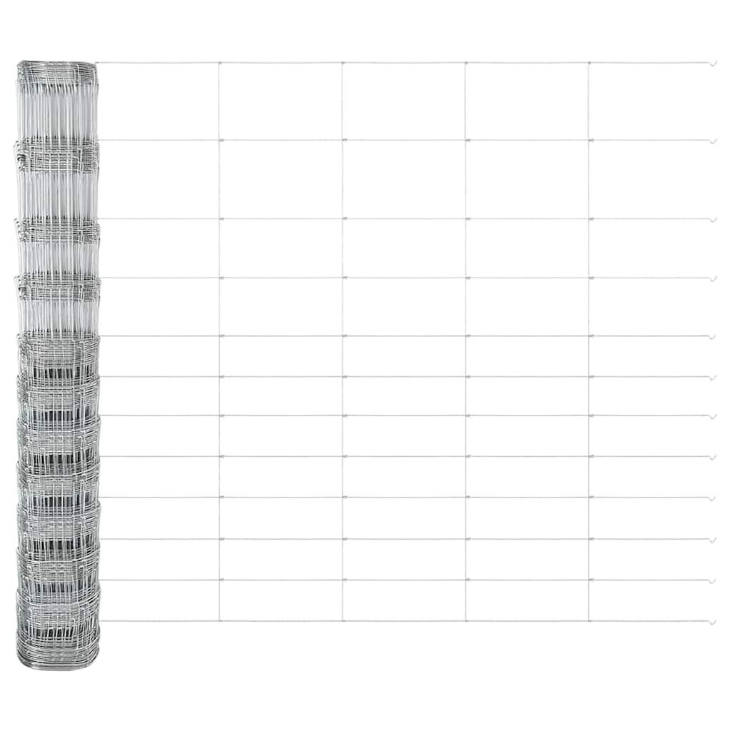 Welded Wire Fence with Concrete Base 50 x 1.4 m Silver Mesh