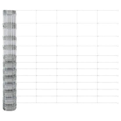 Welded Wire Fence with Concrete Base 50 x 1.4 m Silver Mesh