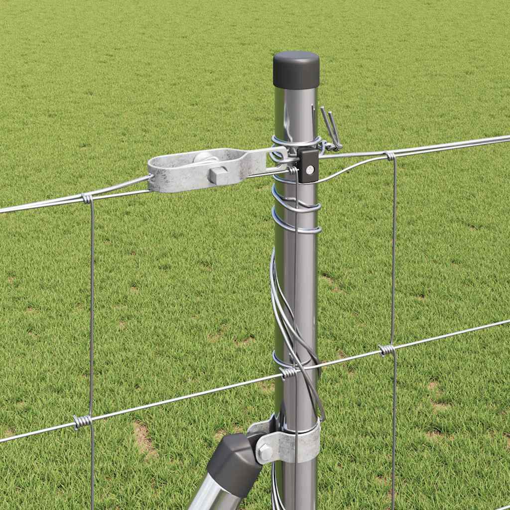 Welded Wire Fence with Concrete Base 50 x 1.4 m Silver Mesh