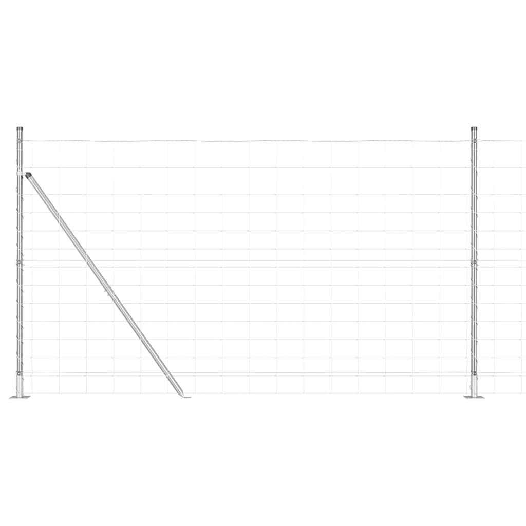 Welded Wire Fence with Concrete Base 50 x 1.4 m Silver Mesh