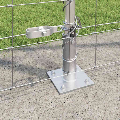 Welded Wire Fence with Concrete Base 50 x 1.5 m Silver Mesh
