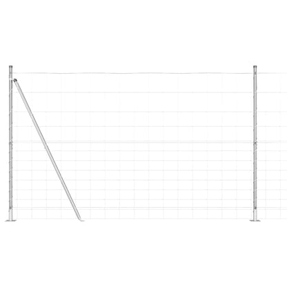 Welded Wire Fence with Concrete Base 50 x 1.5 m Silver Mesh