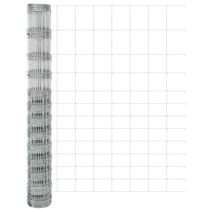 Welded Wire Fence with Concrete Base 50 x 1.5 m Silver Mesh