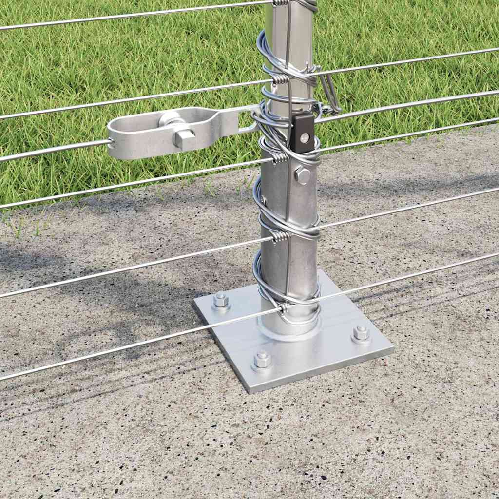 Welded Wire Fence with Concrete Base 50 x 1.5 m Silver Mesh