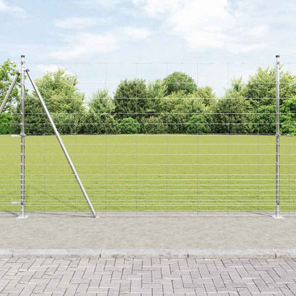 Welded Wire Fence with Concrete Base 50 x 1.5 m Silver Mesh
