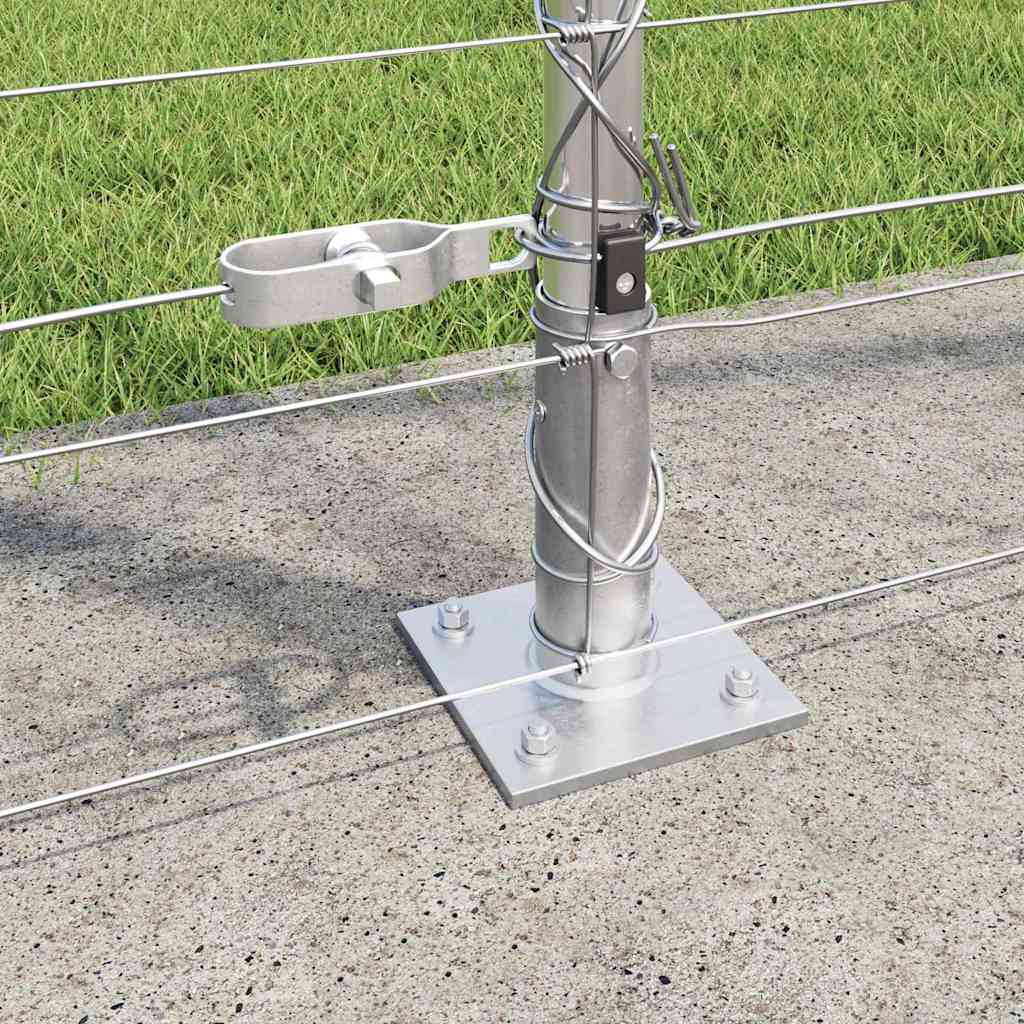 Welded Wire Fence with Concrete Base 50 x 1.6 m Silver Mesh