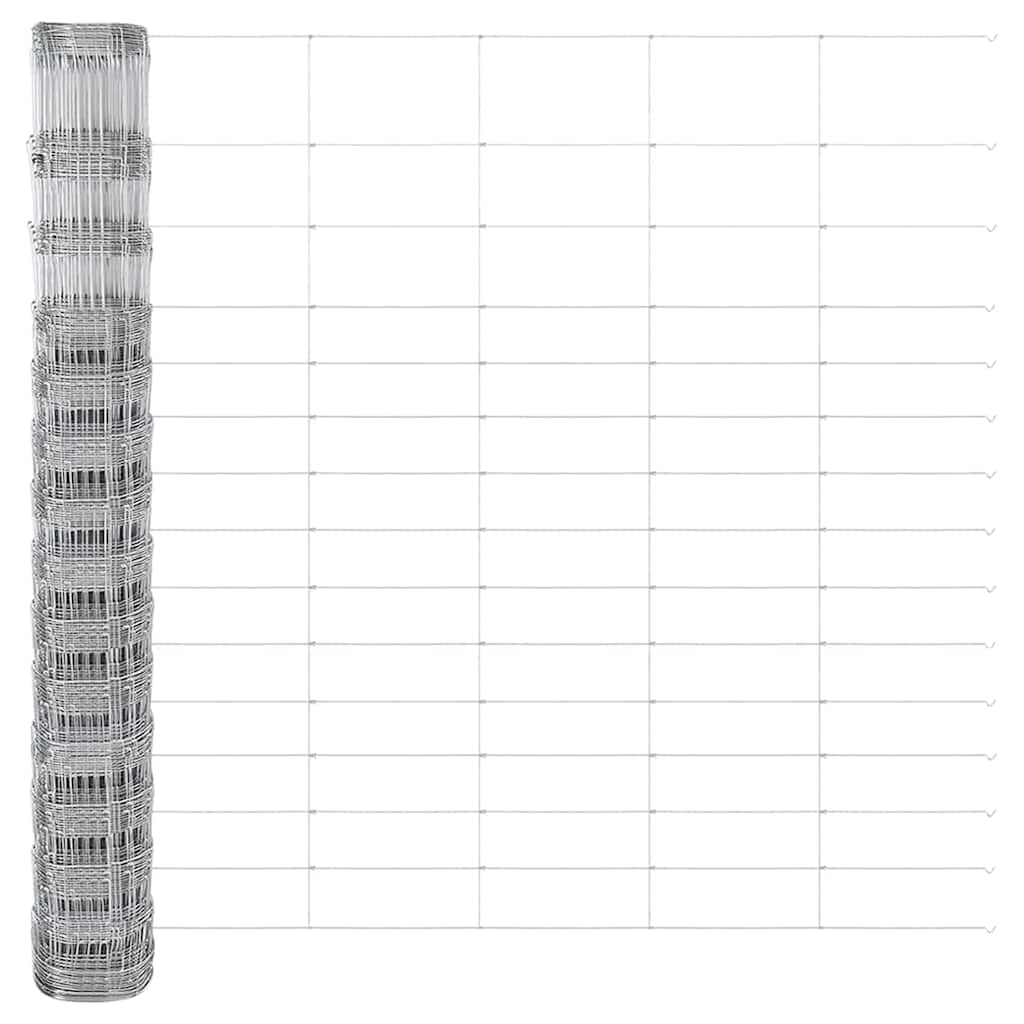 Welded Wire Fence with Concrete Base 50 x 1.6 m Silver Mesh