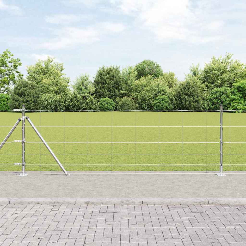 Welded Wire Fence with Concrete Base 100 x 0.8 m Silver Mesh