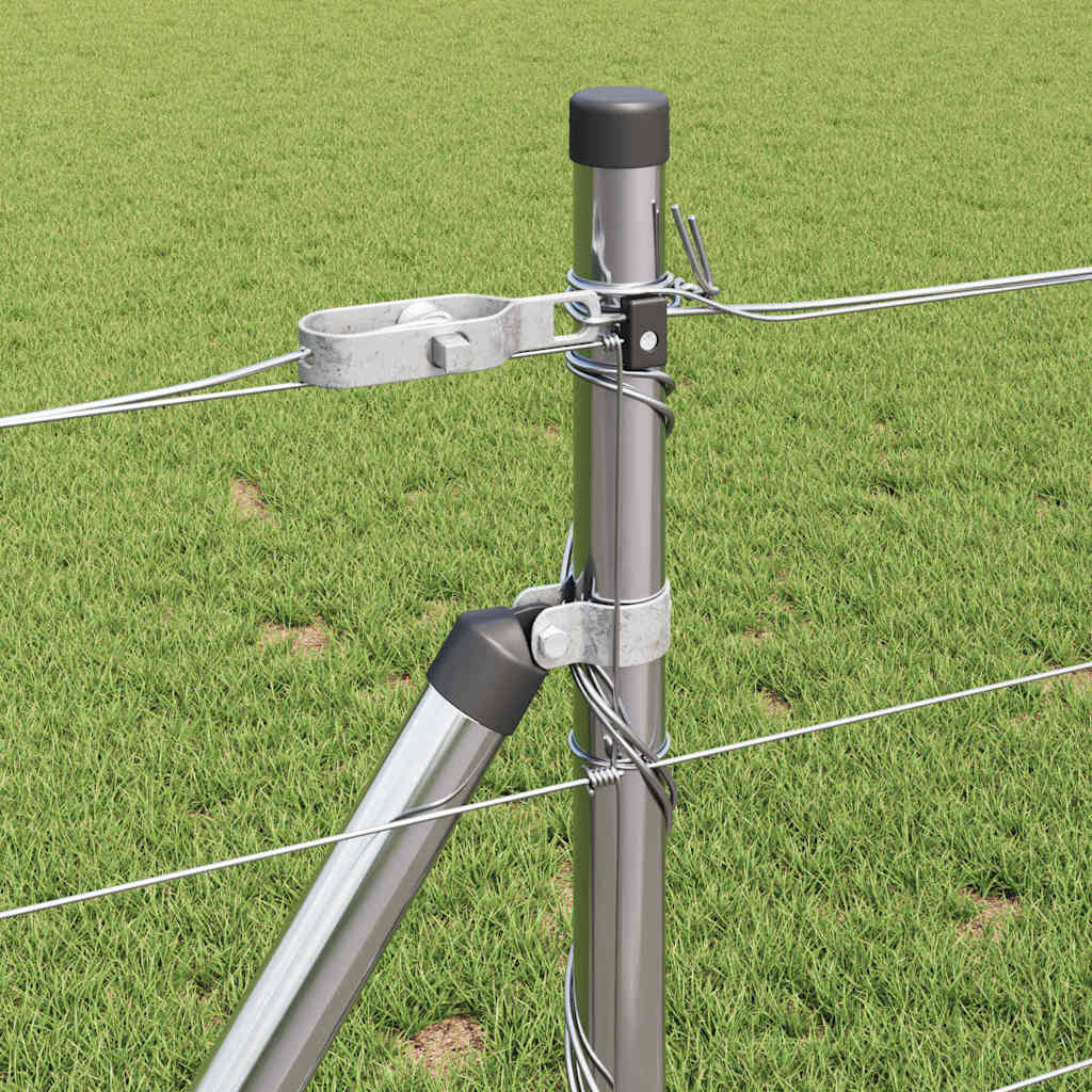 Welded Wire Fence with Concrete Base 100 x 0.8 m Silver Mesh