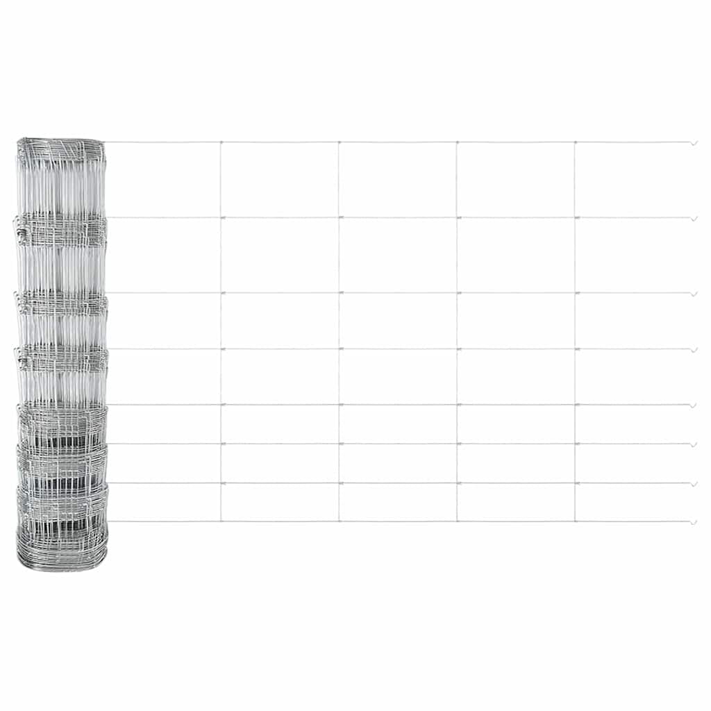 Welded Wire Fence with Concrete Base 100 x 1 m Galvanised Steel